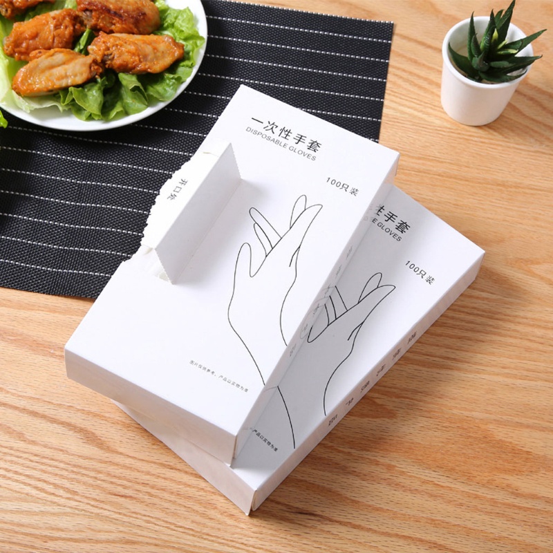 Set 100 Găng Tay Nhựa Bảo Vệ Sử Dụng Một Lần Độ Bền Cao