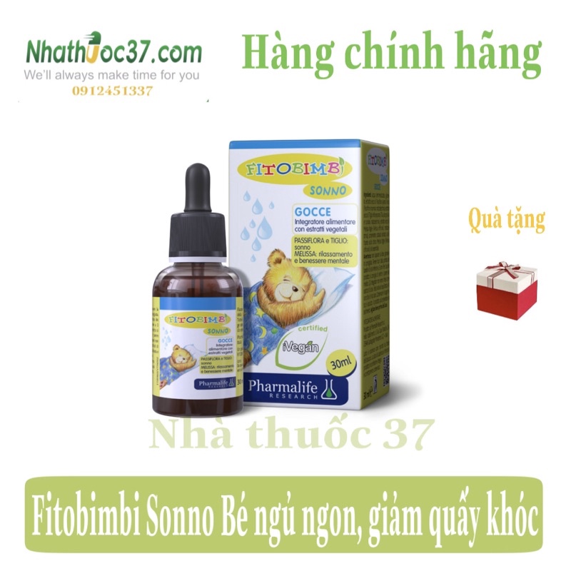 Sonno Bimbi hỗ trợ bé ngủ ngon - Fitobimbi sonno Giúp bé ngủ ngon sâu giấc tự nhiên Giảm giật mình vặn mình hiệu quả