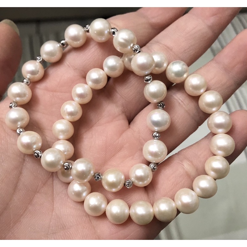 Vòng tay ngọc trai nhân tạo tròn đều 7-8ly