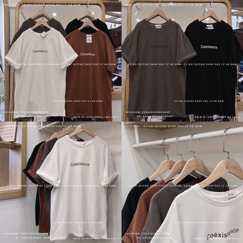 Áo phông Coexistence 2 chữ nhỏ cộc tay