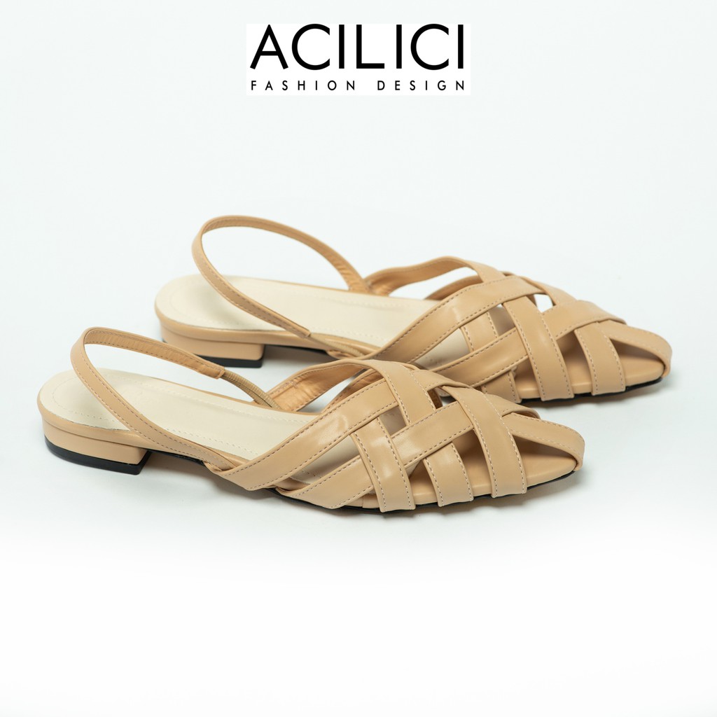 Giày sandal nữ ACILICI mũi nhọn dáng slingback thời trang đế cao 1,5p chuẩn size 35-40_TC039