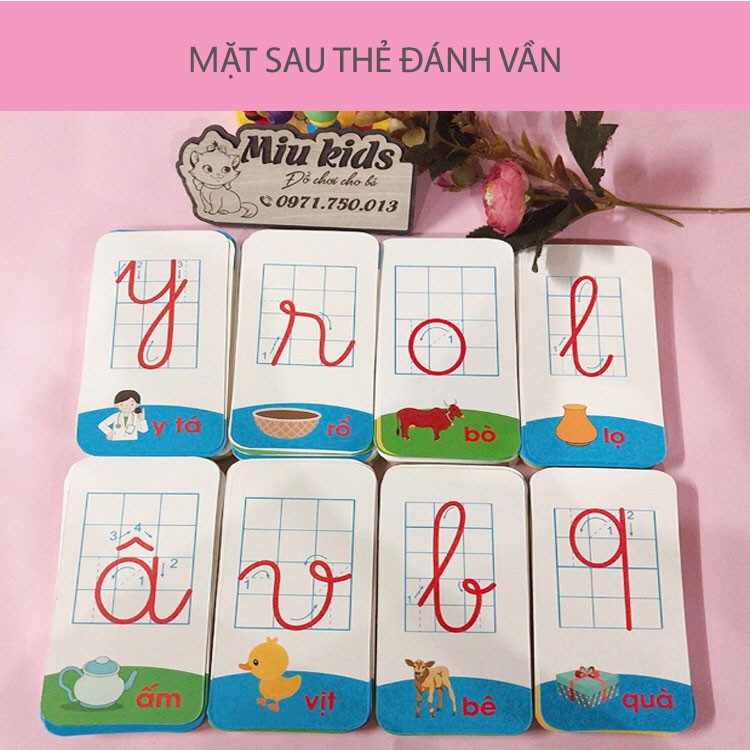 [QUÀ TẶNG 1 BÚT CHÌ] Bộ 42 thẻ flashcard thẻ học thông minh học bảng chữ cái tiếng việt có chữ ghép,chữ đơn,dấu thanh