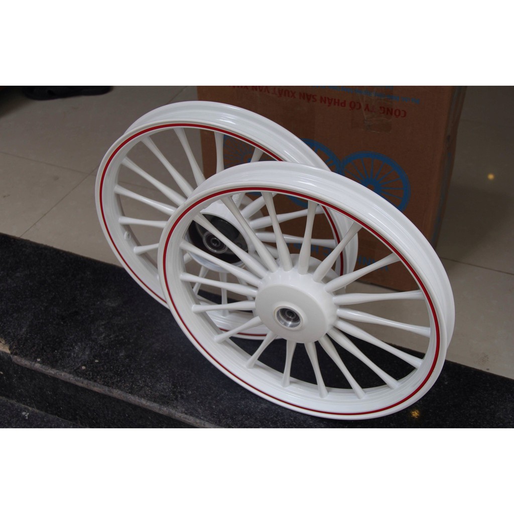 Mâm xe sirius, jupiter 18 đũa tròn màu trắng sứ