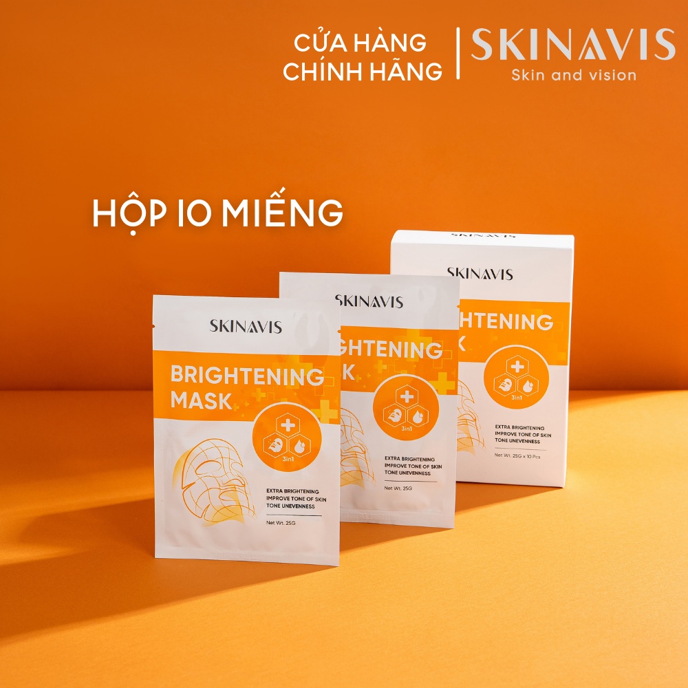 Mặt nạ trắng da Skinavis Brightening Mask - Hộp 10 miếng
