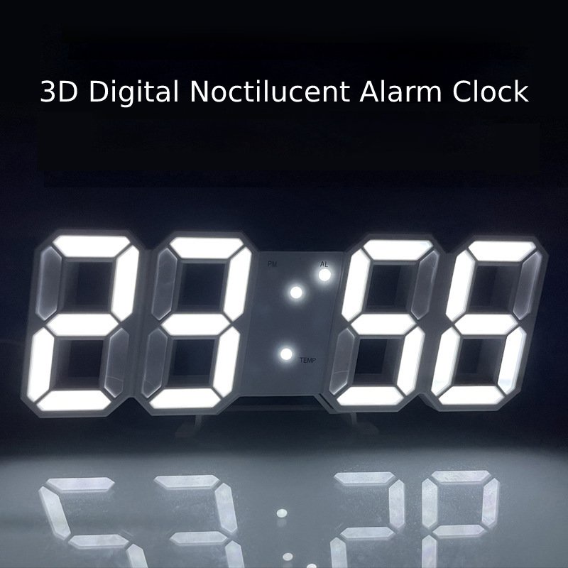 Đồng Hồ LED 3D Kỹ Thuật Số, Treo Tường, Để Bàn ( TẶNG KÈM CỦ SẠC)