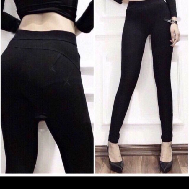 Compo Quần legging nâng mông đen (còn ĐEN L)