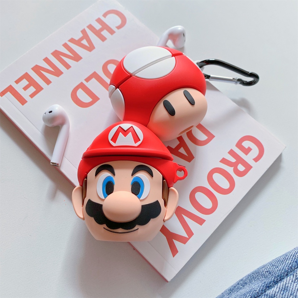 Vỏ Bảo Vệ Hộp Sạc Tai nghe không dây HUAWEI freebuds 3 4 4i pro Họa Tiết Super Mario 3D Bằng Silicon
