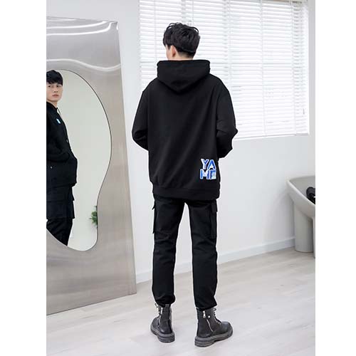 Áo Khoác Hoodie Nam Nữ Trơn Đơn Giản Thời Trang Y2010 Màu Đen Nguyên Bản Ver4 20365