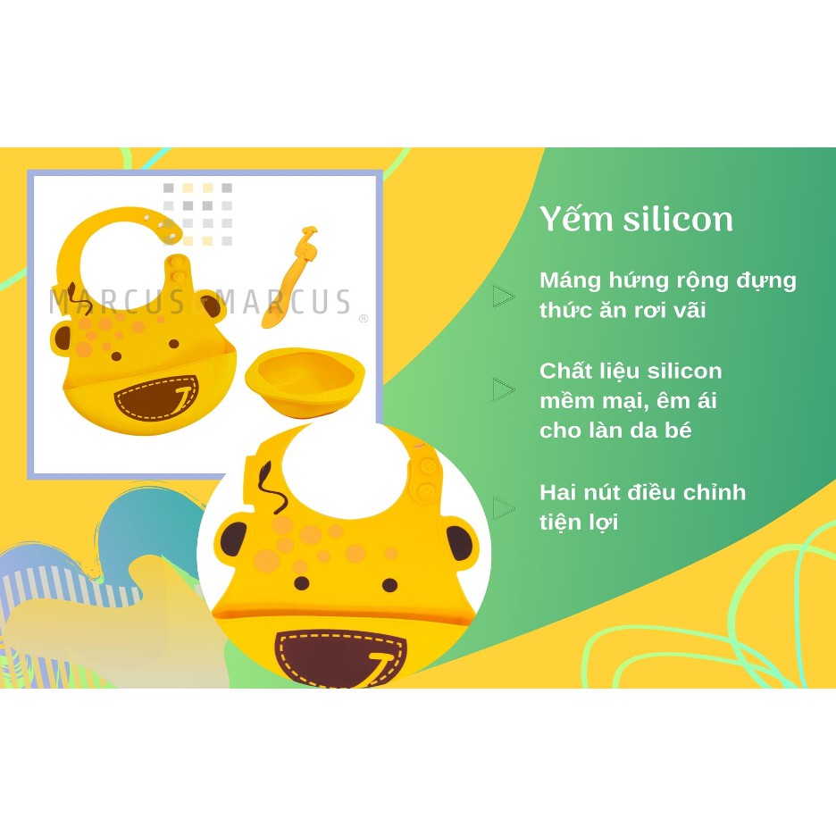 Bộ đồ dùng ăn dặm silicon Baby Marcus & Marcus, cho bé từ 6 tháng - Lola