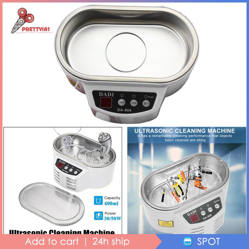[Prettyia1] Máy Vệ Sinh Trang Sức Siêu Âm Cho Núm Vú Giả Kính Mắt 30W