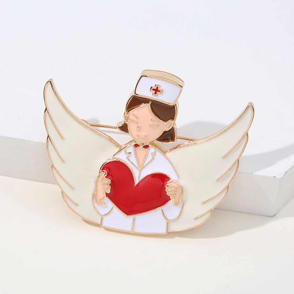 YANN1 Cartoon Nurse Brooch Women Cute Metal Badge Lapel Pin