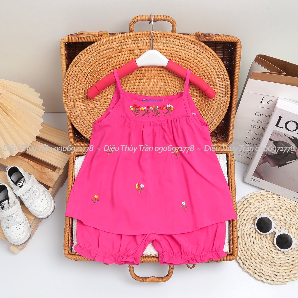 Bộ hai dây 7kg-20kg Thương hiệu Bảo Ngọc cho bé gái. Chất vải Tole/Lanh Việt Thắng mềm mại, thấm hút mồ hôi tốt.