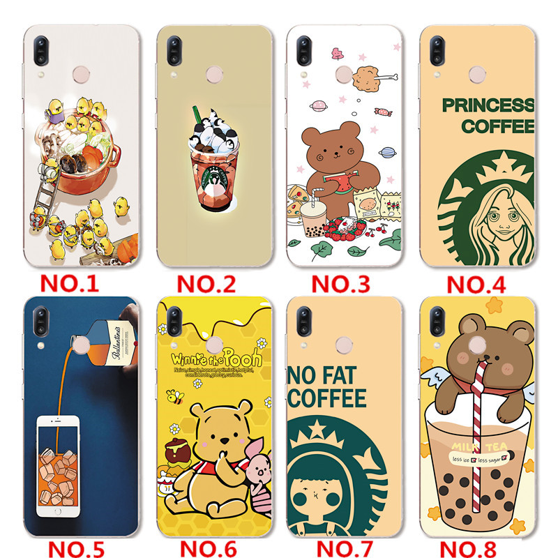 Huawei Nova 3 3i/Honor 8X MAX/Honor Play 10 Lite /9X Pro Y9S INS Cute Cartoon Brown bear Soft Silicone TPU Phone Casing Lovely Starbucks Drink Graffiti Case Back Cover Couple