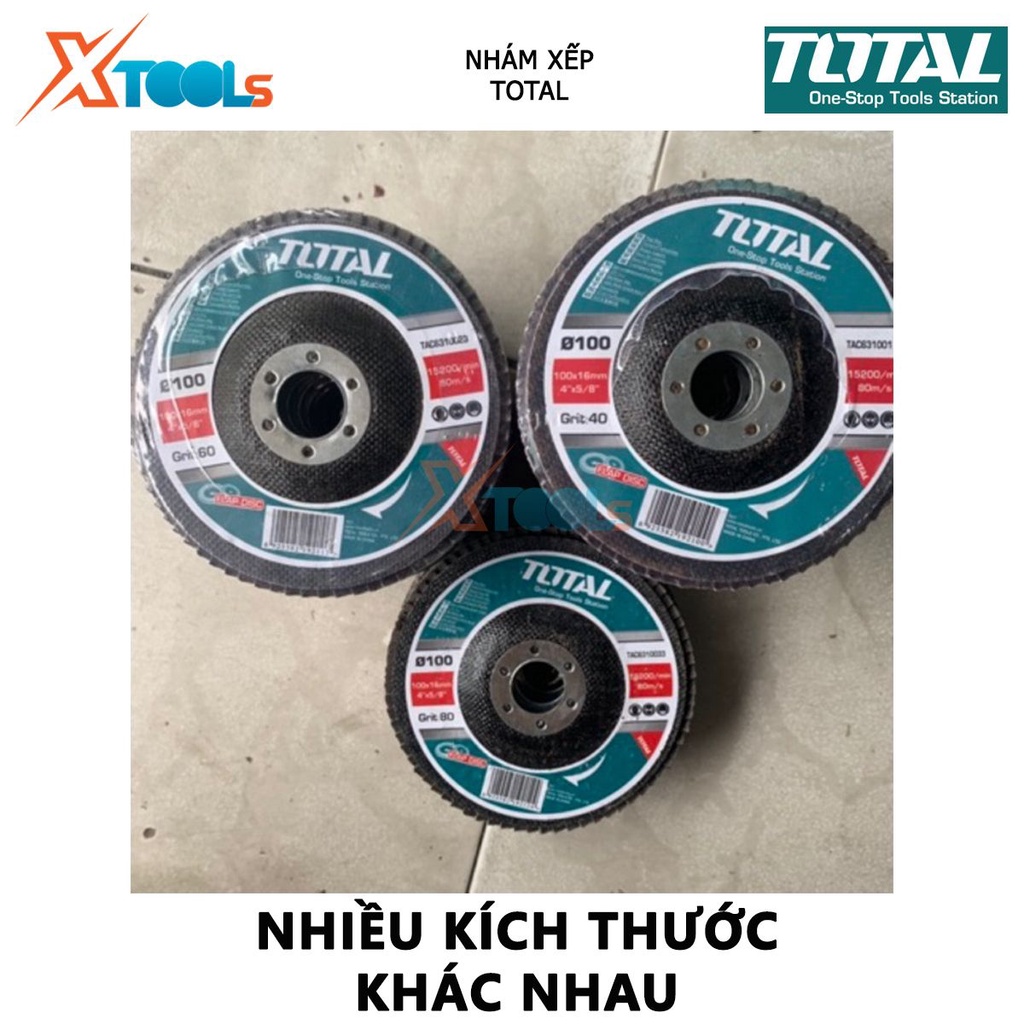 Nhám xếp TOTAL | đĩa nhám kích thước 100mm*16mm, P40 - P80 phù hợp đánh bóng thép, gang và tấm thép [CHÍNH HÃNG][XTOOLs]