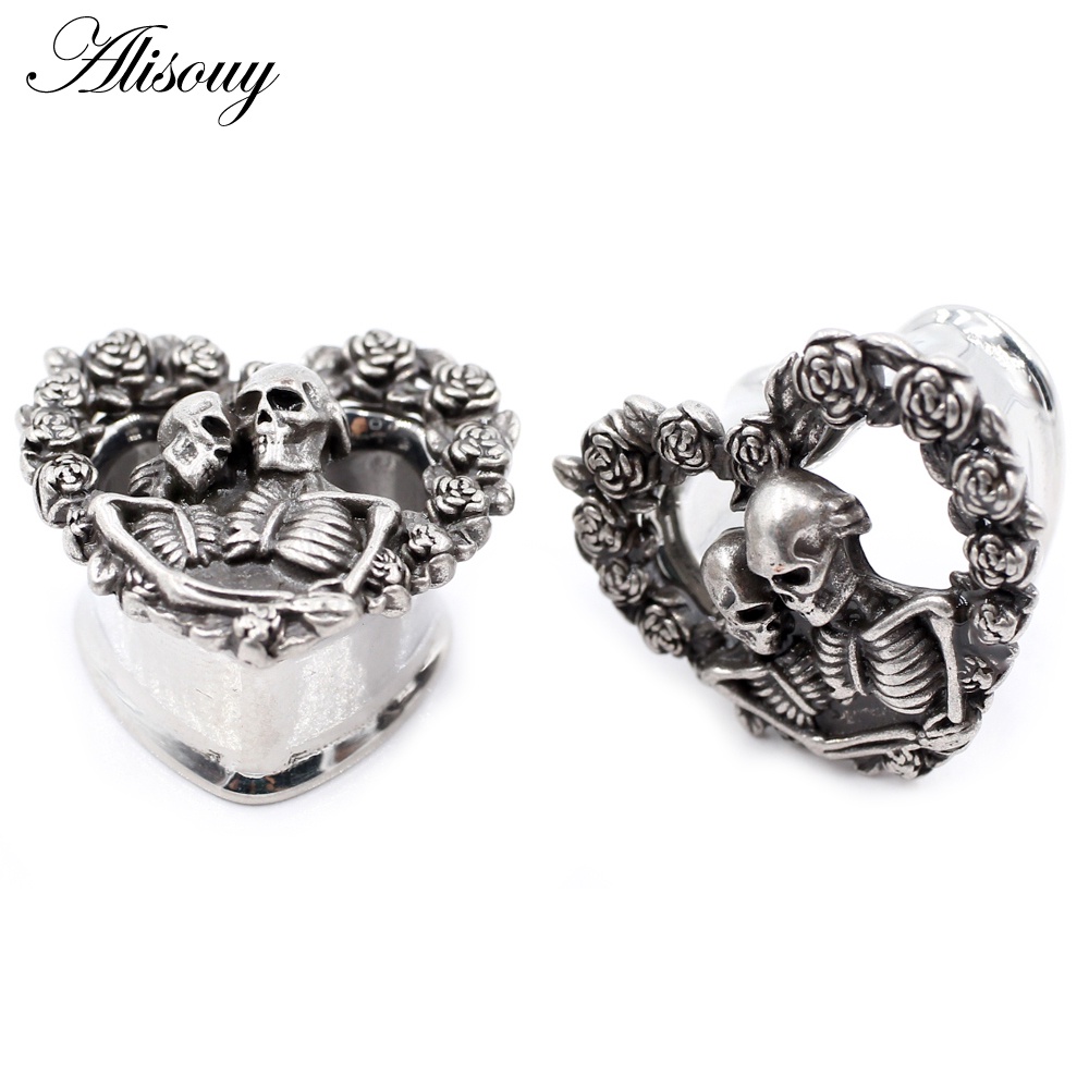 Alisouy Set 2 Khuyên Nong Tai 8mm - 25mm Bằng Thép Không Gỉ Phong Cách retro Cá Tính