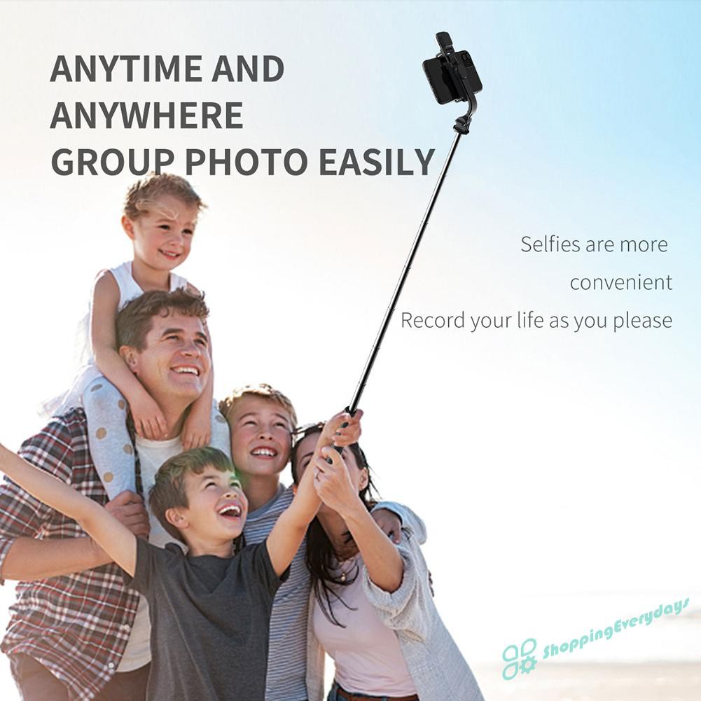 sv  Q02S Bluetooth Selfie Stick Tripod w/ Remote Shutter + Dimmable Fill Light