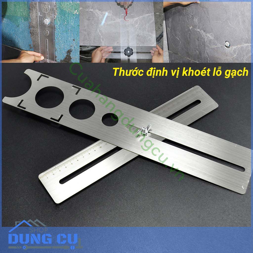 Thước định vị khoét lỗ gạch - inox