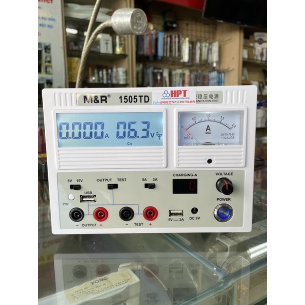 máy cấp nguồn MR 1505TD 2trong1 kim và số, Cấp nguồn kim số 1505TD