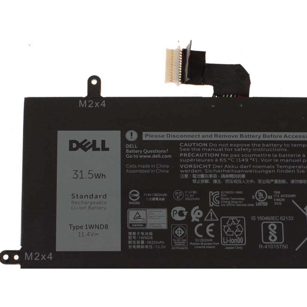 (BATTERY) PIN LAPTOP DELL 5285 (31.5WH [1WND8]/ 42WH [J0PGR]) (ZIN) Latitude 12 5285 5290