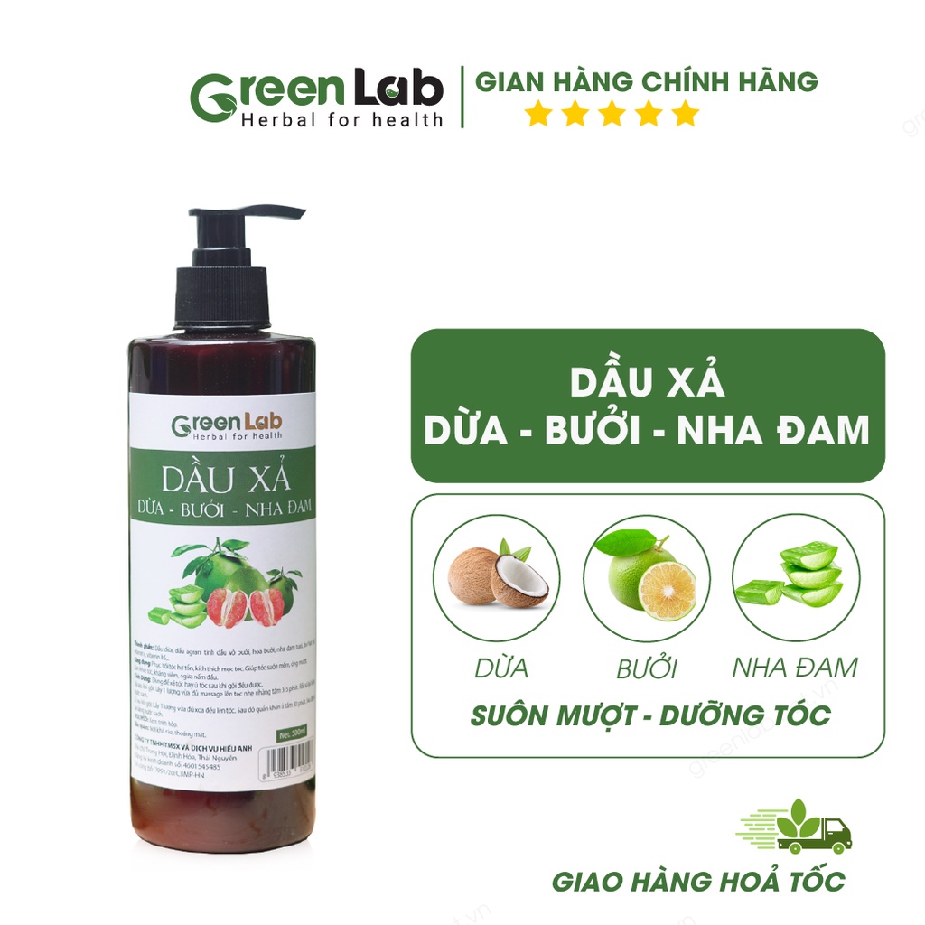 Dầu Xả Dừa Bưởi Nha Đam Greenlab Siêu Mượt