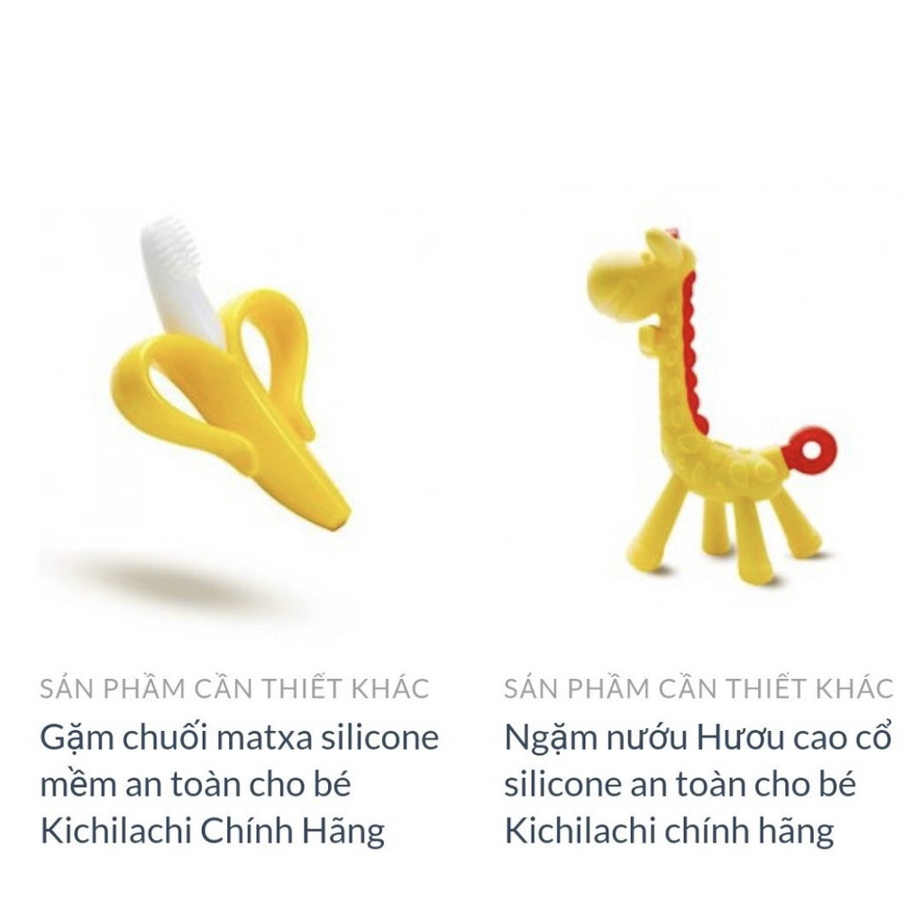 Combo 2 cái ngặm nướu matxa silicon mềm Kichilachi chuối và hươu an toàn cho bé - Gặm nướu silicon cho bé