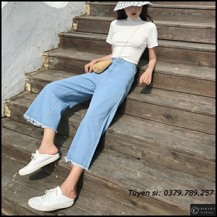 [Sỉ] Quần jean nữ baggy giá rẻ TA04
