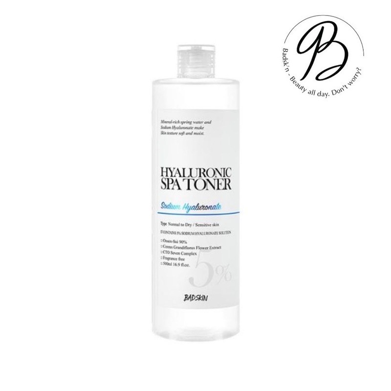 Nước hoa hồng BadSkin Hyaluronic Spa Toner 500ml