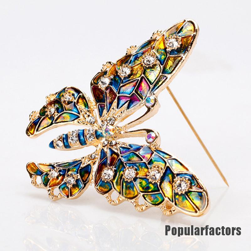 Ghim Cài Áo Hình Bướm Đính Đá Nhân Tạo Thời Trang