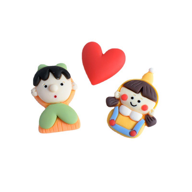 Charm (C236) slime/ Dụng Cụ Charm Trang Trí [Ko Keo &amp; Nút] Hình Couple Dễ Thương