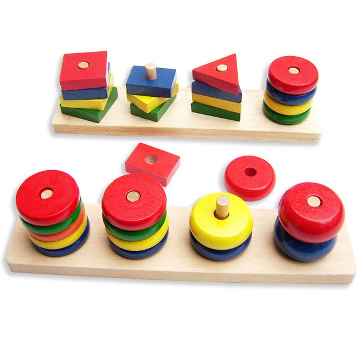 Bộ Đồ Chơi Giáo Cụ Montessori 8 Món Gỗ Cao Cấp Cho Bé