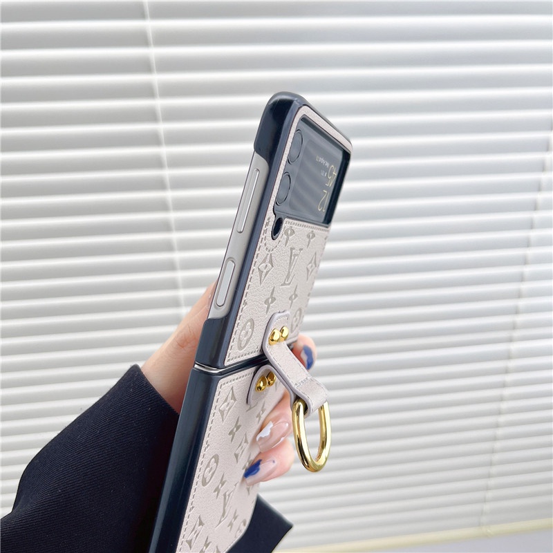 Sang Trọng Bao Da Điện Thoại pu Dạng Gập Tích Hợp Vòng Đỡ Dành Cho samsung galaxy z flip 5 4 1 2 3 samsung galaxy z flip 4