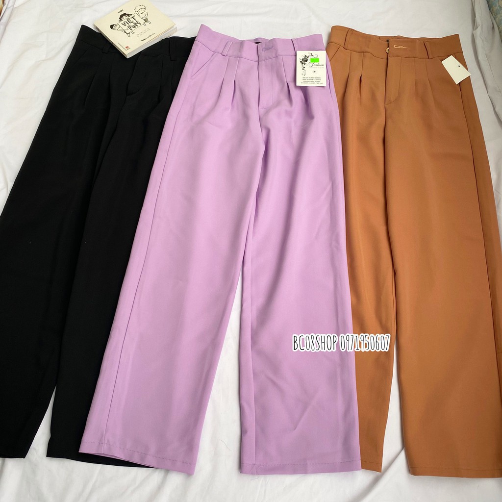 Quần Tây Ống Suông lưng cao kéo khóa xếp 2ly trước hàng cao cấp có size  - Zozo_unisex