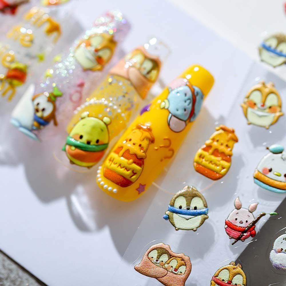 Sticker Dán Móng Tay Tự Dính Hình Mặt Cười Hoạt Hình Vui Nhộn MXMUSTY