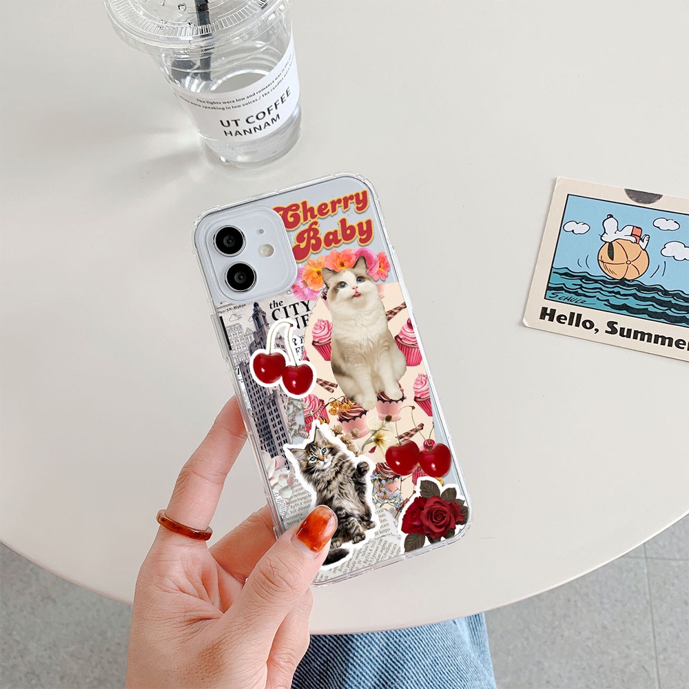 Ốp Điện Thoại Silicon Mềm Trong Suốt In Mèo Hoạt Hình Cho IPhone 11 12 13 Pro Max Mini XS Max X Xr 4 5 6 7 8 S + SE 2020