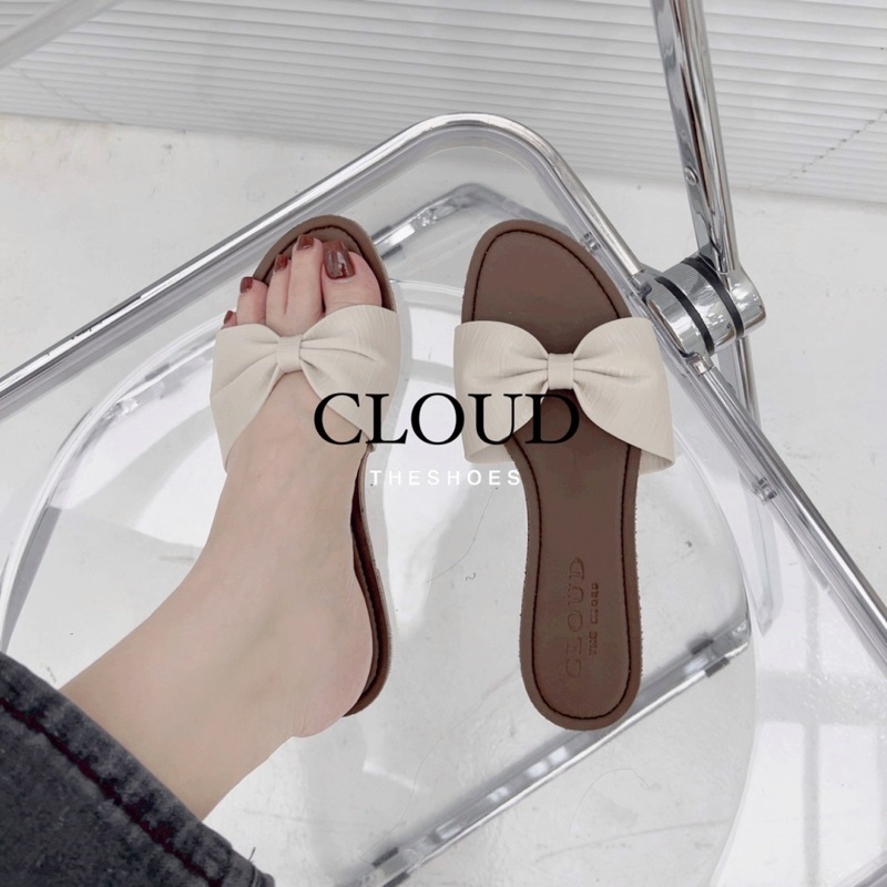 Dép nơ lutin mũi tròn dáng bệt