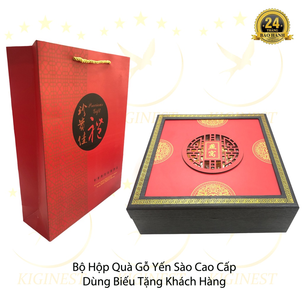 Bộ Hộp Quà Gỗ Đựng Hộp Yến Sào Cao Cấp - Hộp Nhựa Đài Loan Tròn