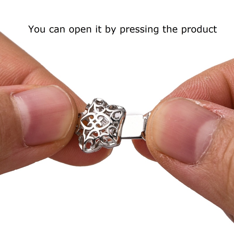 1 Hộp Chốt Cài Bằng Đồng Thau Với Hạt Ngọc Trai Kim Cương Giả Kèm Móc Khóa Vòng Tay