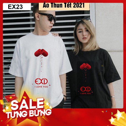 ÁO THUN I LOVE YOU EXID GIỐNG EXCEED IN DREAMMING HÌNH VIÊN THUỐC TRÁI TIM CÓ BIGSIZE NGƯỜI MẬP BÉO - Áo thun tết