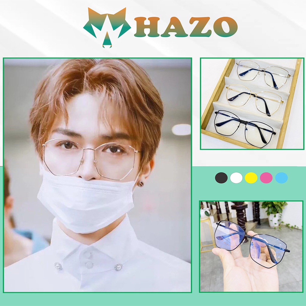 Mắt Kính Thời Trang Gọng Cận Form Vuông Vát Cạnh K13 Chất Liệu Cao Cấp - Hazo