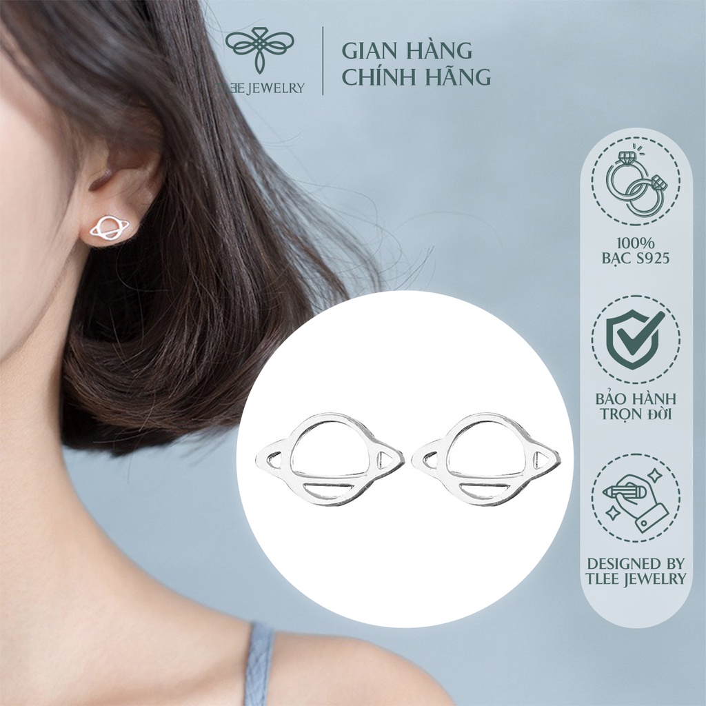 Khuyên tai bạc TLEE hình khối trái đất xinh xắn NCJ B0148
