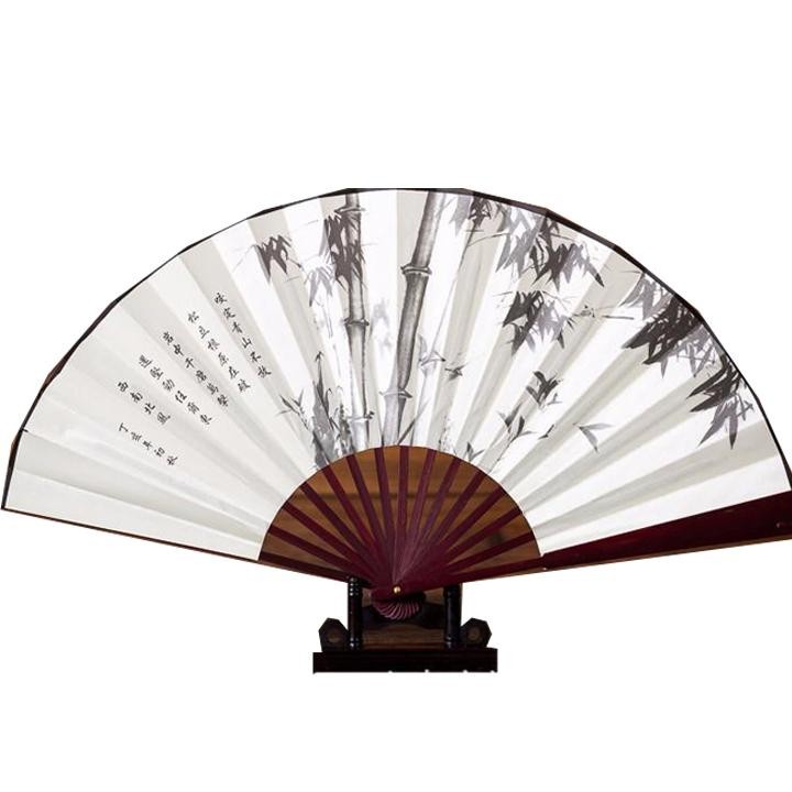 1 Chiếc Quạt Xếp Polyester In Họa Tiết Phong Cách Trung Hoa - Chọn Hình Ngẫu Nhiên - Quạt cổ trang thư pháp
