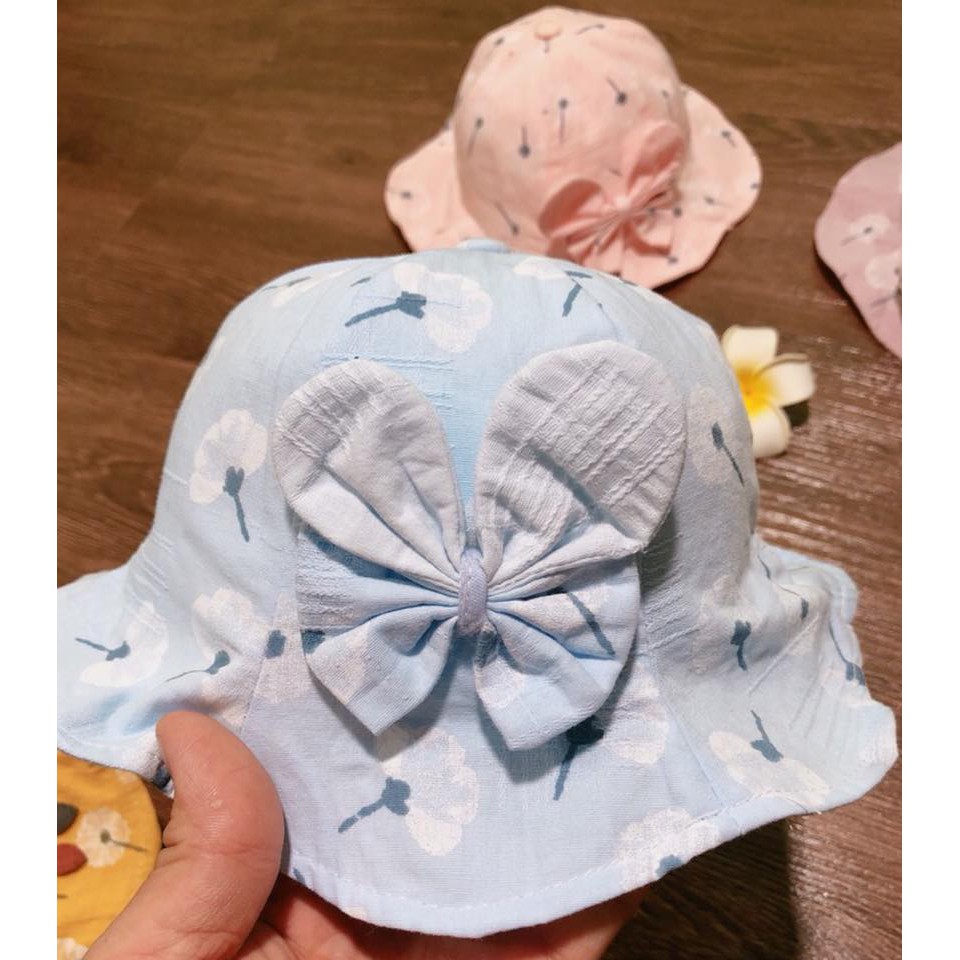 (Mẫu mới)Nón Vành Bé Gái Lượn Ren Thỏ Gấu Duy Ngọc Cao Cấp Size 50 Dành Cho Bé Từ 2 Tuổi Đến 4 Tuổi