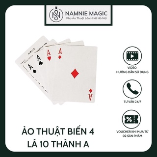 Ảo Thuật Biến 4 lá bài 10 thành 4 Lá Át, Đạo Cụ Diễn Đường Phố, Đồ Chơi Sáng Tạo, Kỹ Năng, Thông Minh Cho Bé