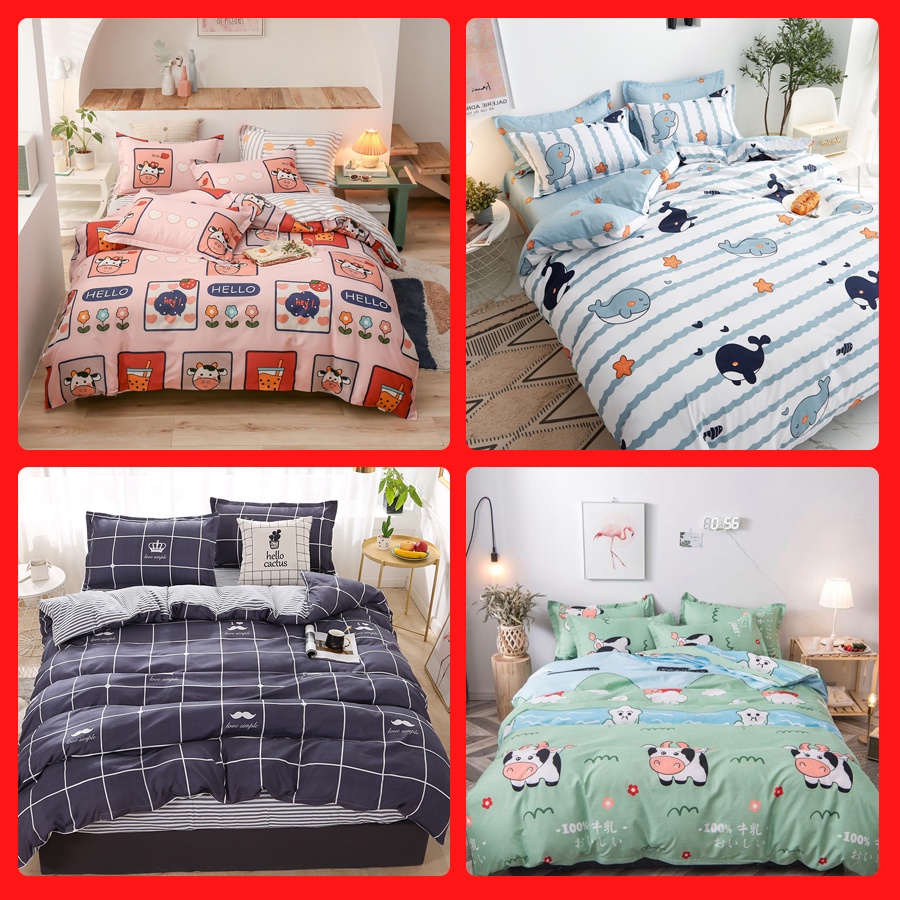 Bộ Chăn Ga Gối Caro Nâu M2, M4, M6, M8, 2M2, Bộ 4 Món, 3 Món Drap Cotton Hàn Quốc Đáng Yêu | BigBuy360 - bigbuy360.vn
