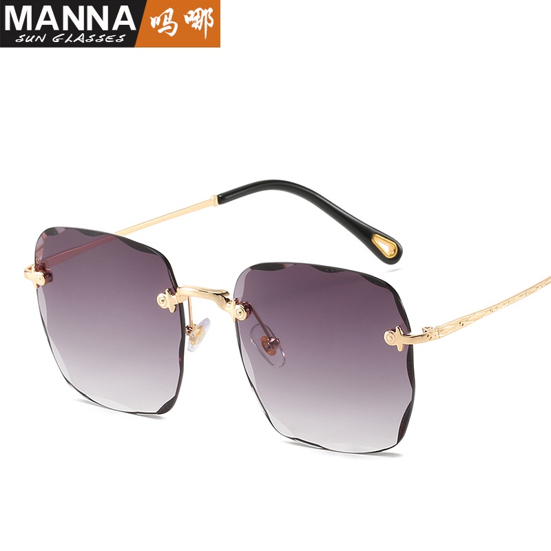 Kính Mát Gọng Vuông Không Gọng Hàng Mới Màu Gradient Thời Thượng Cho Nữ