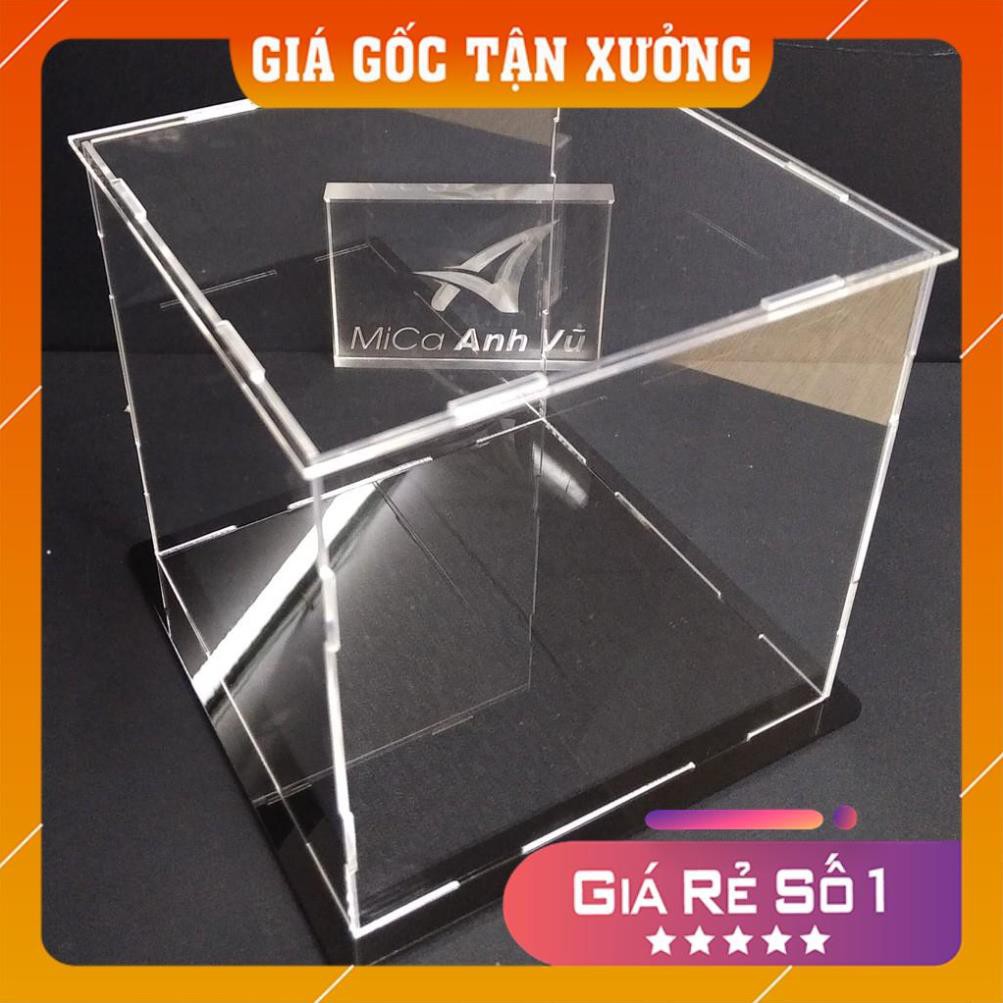 [Giá Tận Xưởng] Hộp trưng bày lắp ghép chống bụi 20x20x20cm mica trong đế nhiều màu
