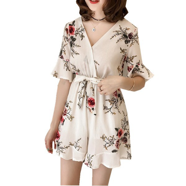 2021  Bộ jumpsuit hoạ tiết hoa thời trang cho phái đẹp