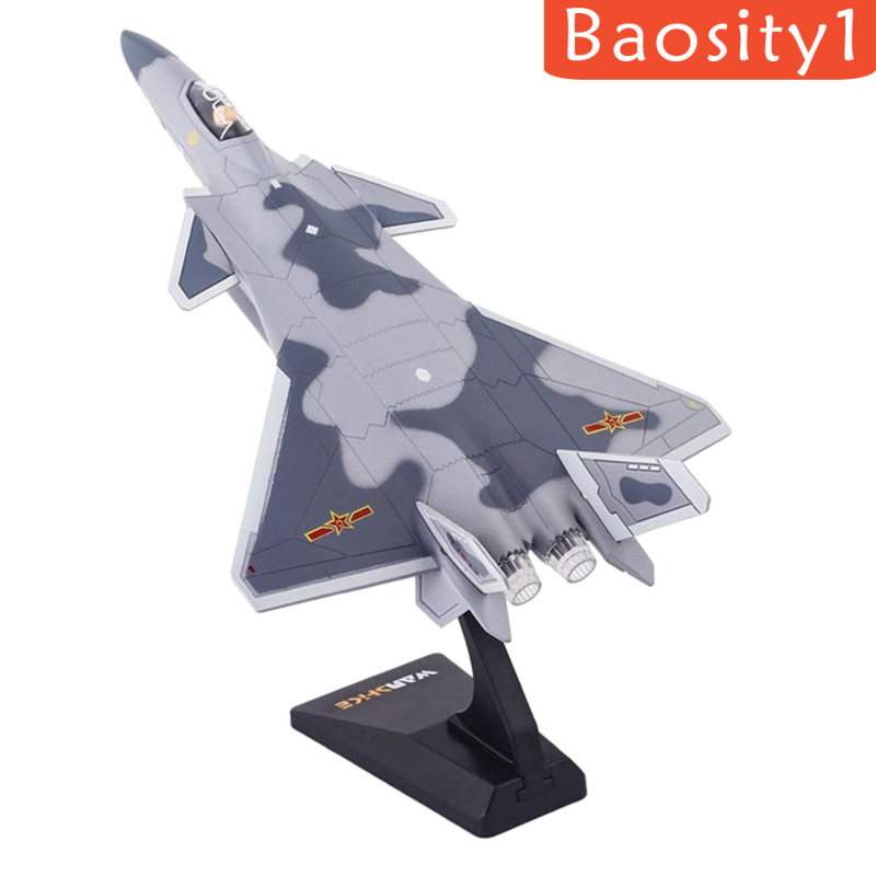 Mô hình máy bay bằng hợp kim J-20 tỉ lệ 1/100 có đế đứng trang trí ngôi nhà