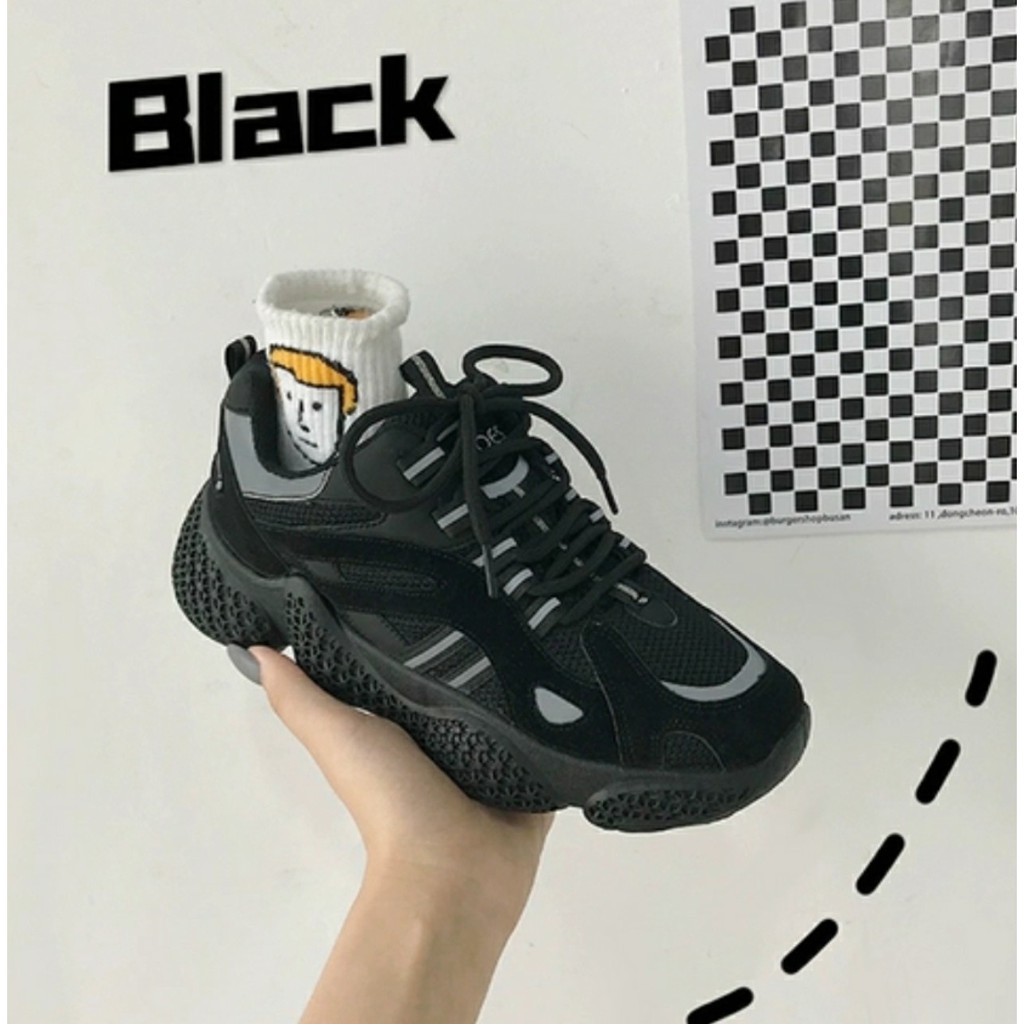 giày thể thao nữ ulzzang kiểu dáng sneaker đế tổ ong viền phản quang mã HV07 | BigBuy360 - bigbuy360.vn