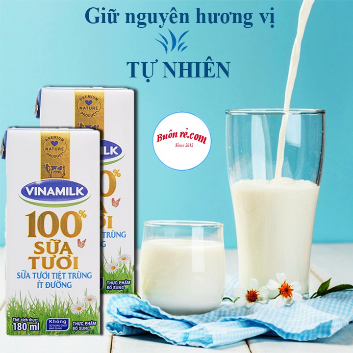 Sữa tươi Vinamik 100% nguyên chất - 1 vỉ 4 hộp 180ml - thơm ngon thuần khiết - 01218 - Buonrecom